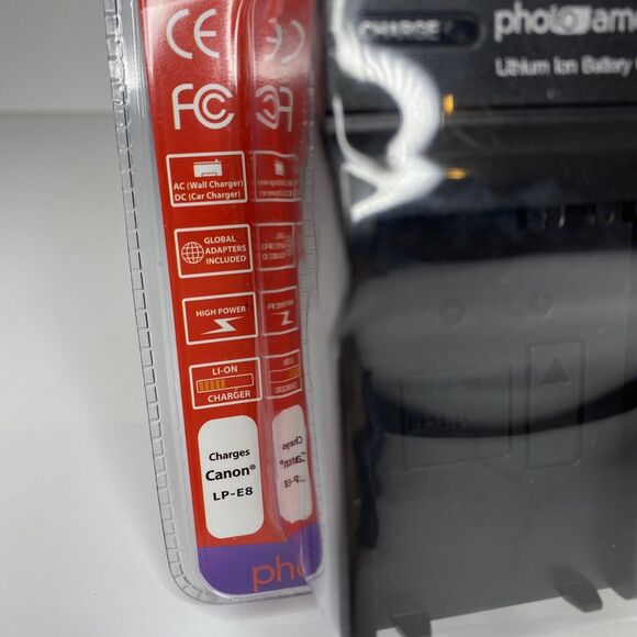 Photo America Rapid Lithium Ion Battery Travel Charger Canon LP-E8 Worldwide NEW - Picture 3 of 9